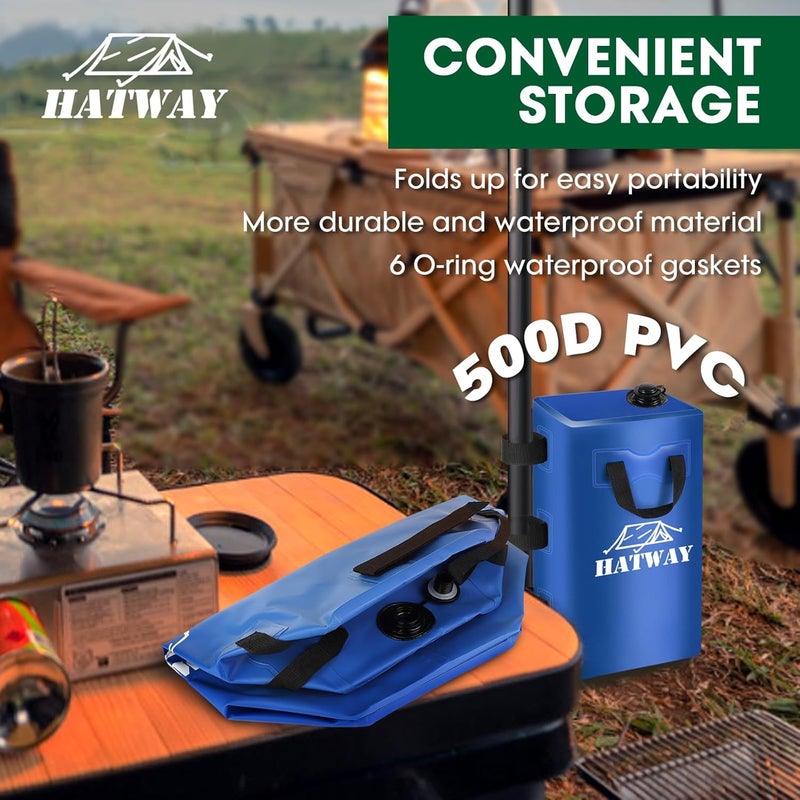 Hatway Canopy Weights,176 LBS Water Bag Set of 4 Leg Weights for Pop Up Canopy,Gazebo,Canopies,Tent-4 * 20L-Blue - Image 2